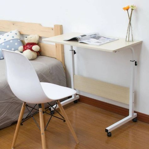 Mesa escritorio de madera con ruedas-4