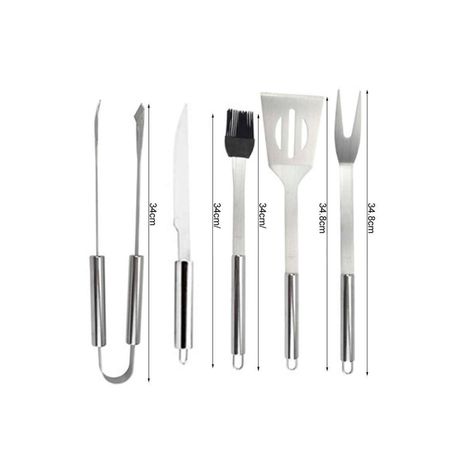 Set 5 accesorios parrilleros de acero y maletin de metal-1