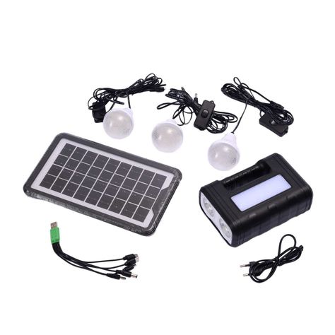Kit solar de emergencia y camping 3 ampolletas led-0