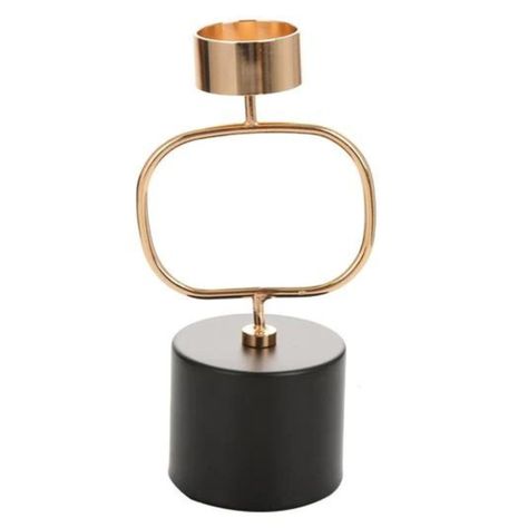Porta velas metal dorado 20 cm-0