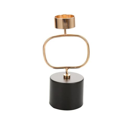 Porta velas metal dorado 20 cm-1