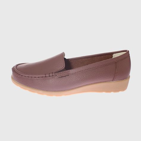 Mocasín Cuero Café Vía Franca Mujer-1