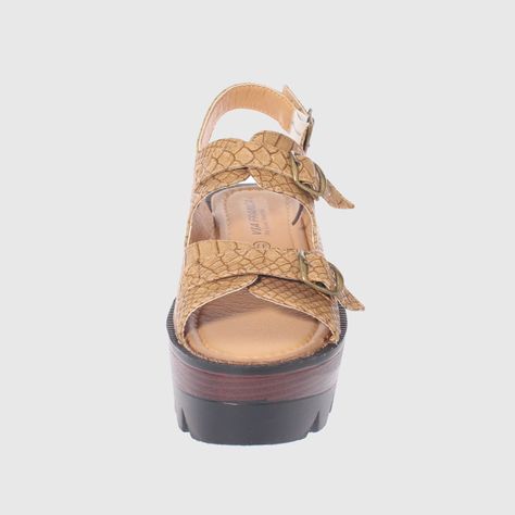Sandalia plataforma Croco Camel Vía Franca Mujer-2