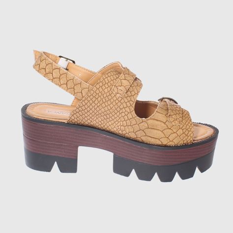 Sandalia plataforma Croco Camel Vía Franca Mujer-3