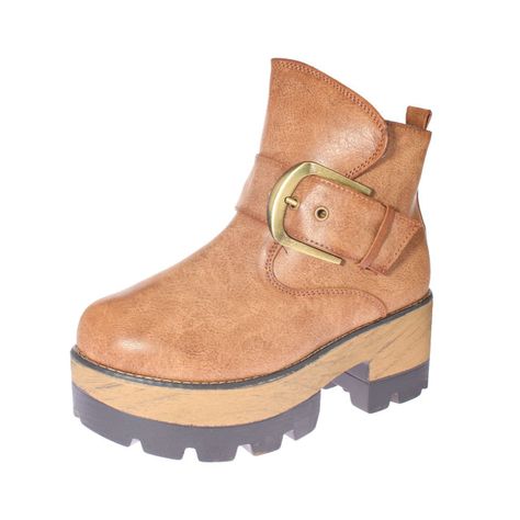 Botín taco Kaki Vía Franca Mujer-0