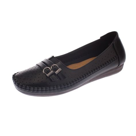 Mocasín Negro Vía Franca Mujer-0