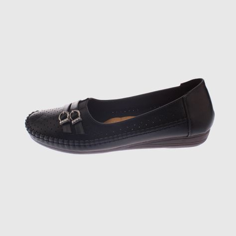 Mocasín Negro Vía Franca Mujer-1
