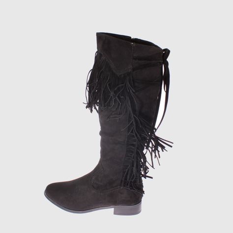 Bota Flecos Negro Vía Franca Mujer-1