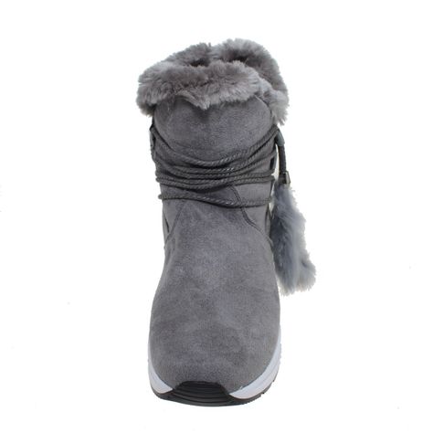 Botín Piel Gris Vía Franca Mujer-4