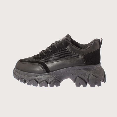 Zapatilla Plataforma Negro Vía Franca Mujer Art: 5LY036BLACK-1
