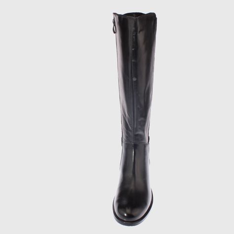 Bota Cuero Negro Vía franca Mujer-1