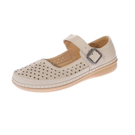Sandalia Confort Negro Beige Italiano Mujer-0
