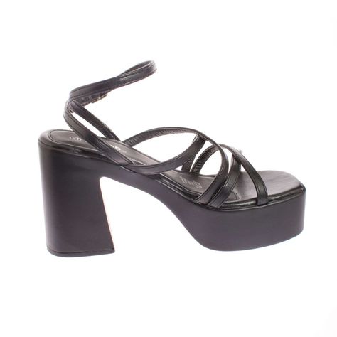 Sandalia Plataforma Negro Vía Franca Mujer Art: 5K5BLACK-3