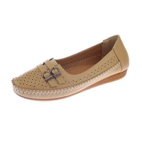 Mocasín Beige Vía Franca Mujer-0