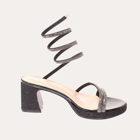 Sandalia Taco Negro Vía Franca Mujer Art: 52100BLACK-3