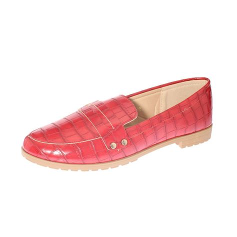 Mocasín Rojo Vía Franca Mujer-0
