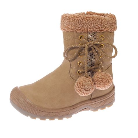 Bota Pom Pom Beige Vía Franca Niña-0