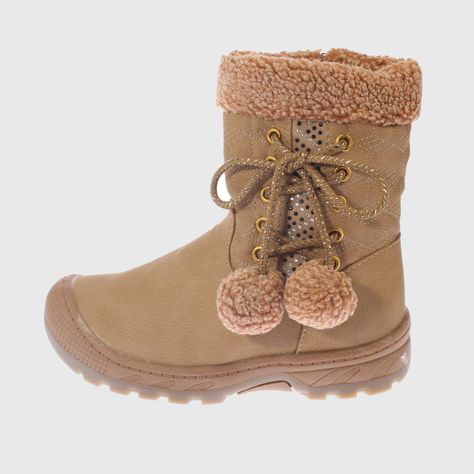 Bota Pom Pom Beige Vía Franca Niña-1