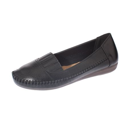 Mocasín Negro Vía Franca Mujer-0