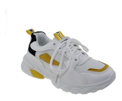 Zapatilla Blanco/Amarillo Vía Franca Mujer-5