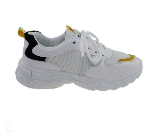 Zapatilla Blanco/Amarillo Vía Franca Mujer-6