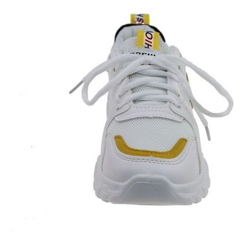 Zapatilla Blanco/Amarillo Vía Franca Mujer-7