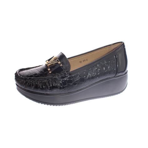Mocasín Platafoma Negro Vía Franca Mujer-0