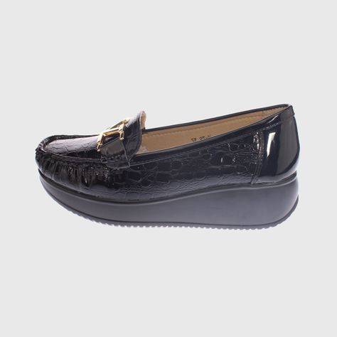 Mocasín Platafoma Negro Vía Franca Mujer-1