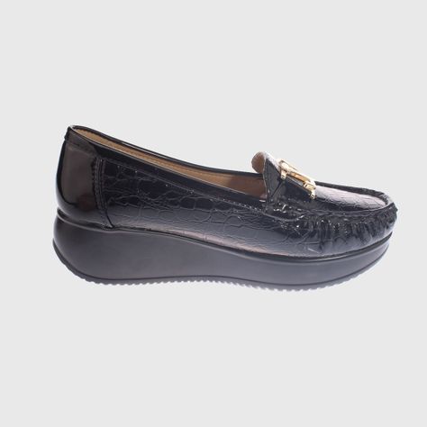 Mocasín Platafoma Negro Vía Franca Mujer-3