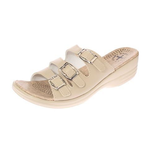 Sandalia Descanso Beige Vía franca Mujer-0