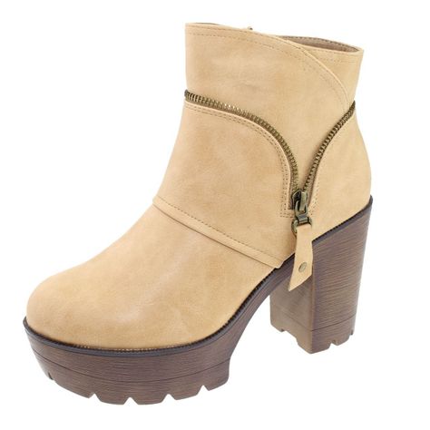 Botín Camel Vía Franca Mujer-0