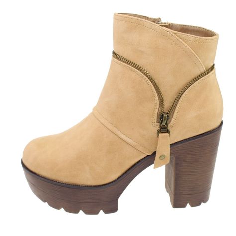 Botín Camel Vía Franca Mujer-1