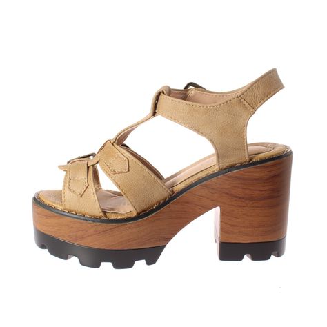 Sandalia plataforma Beige Vía Franca Mujer-3