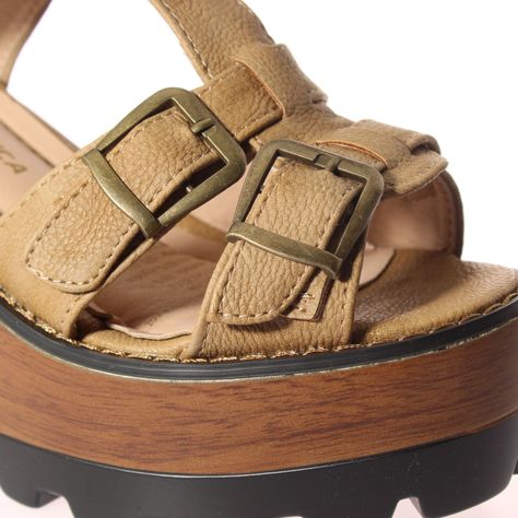 Sandalia plataforma Beige Vía Franca Mujer-4
