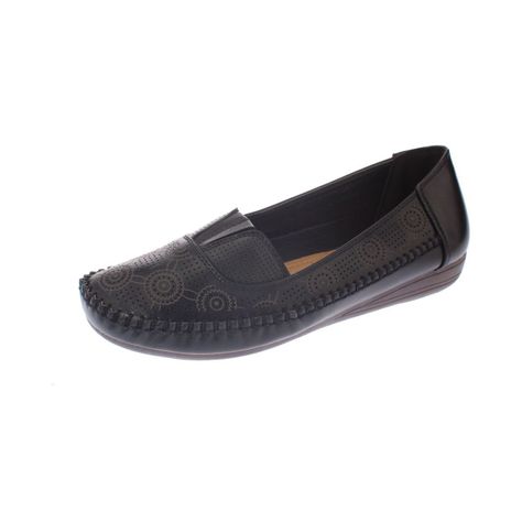 Mocasín Negro Vía Franca Mujer-0