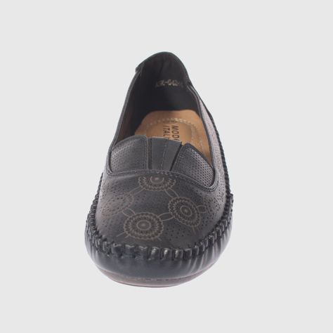 Mocasín Negro Vía Franca Mujer-2