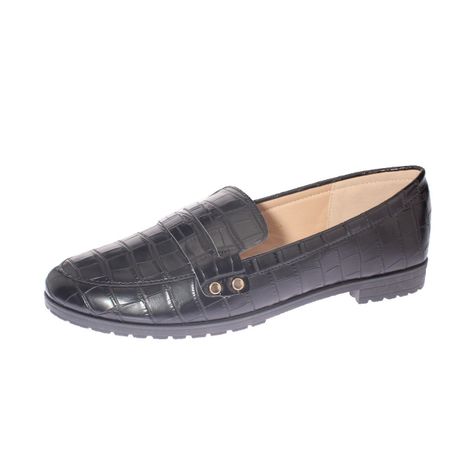 Mocasín Negro Vía Franca Mujer-0