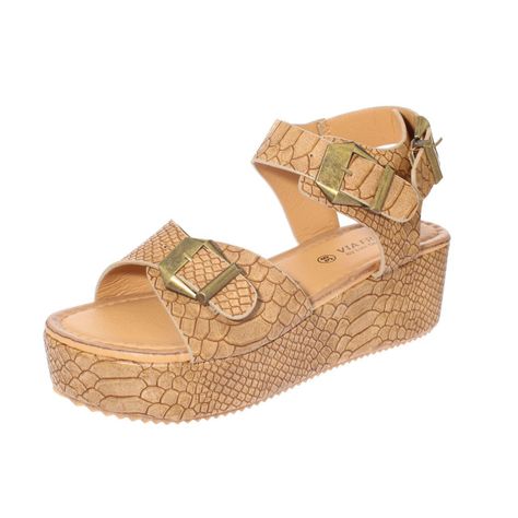 Sandalia plataforma Croco Aragona Vía Franca Mujer-0