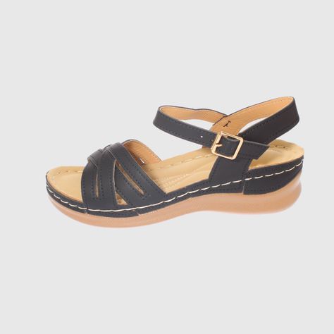 Sandalia plataforma Negro Vía Franca Mujer-1