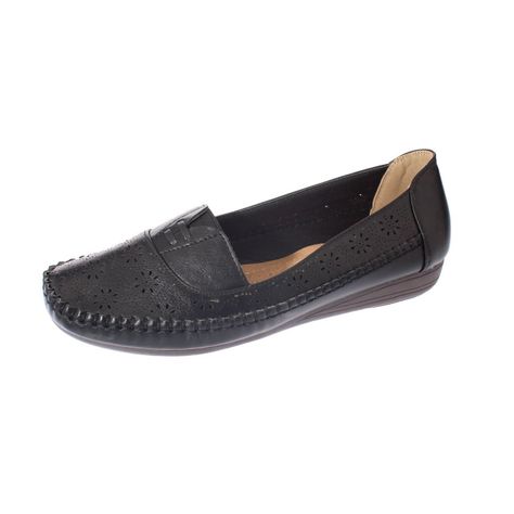 Mocasín Negro Vía Franca Mujer-0