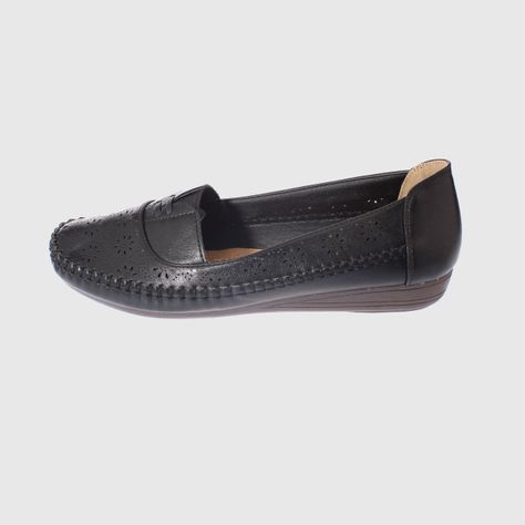 Mocasín Negro Vía Franca Mujer-1