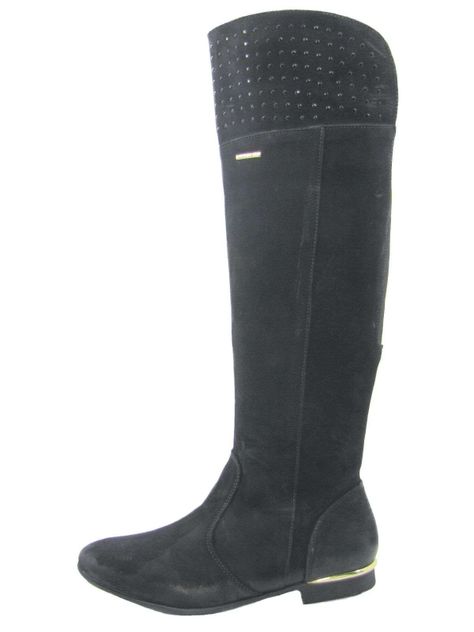 Bota Cuero Negro Vía Franca Mujer-0