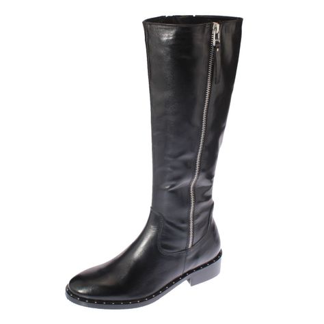 Bota Cuero Negro Vía franca Mujer-0