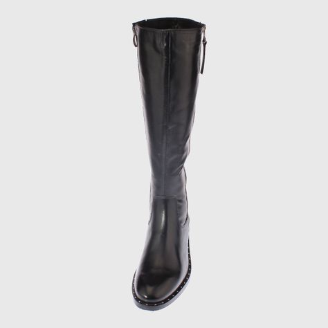 Bota Cuero Negro Vía franca Mujer-2