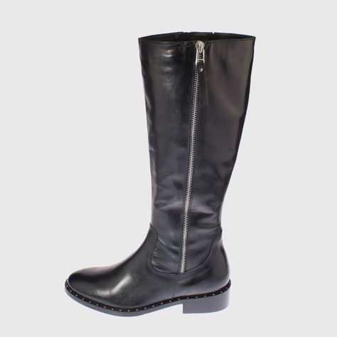Bota Cuero Negro Vía franca Mujer-4