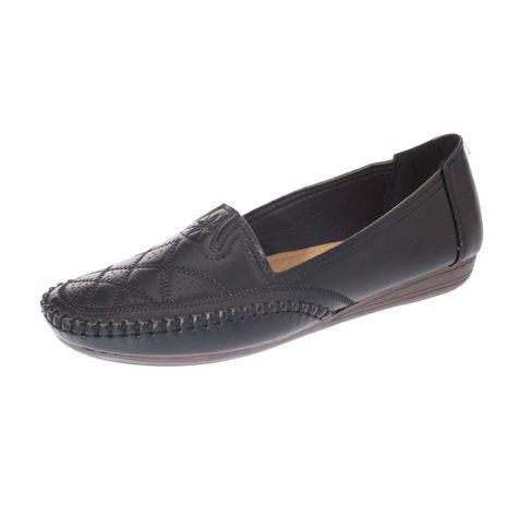 Mocasín Negro Vía Franca Mujer-0