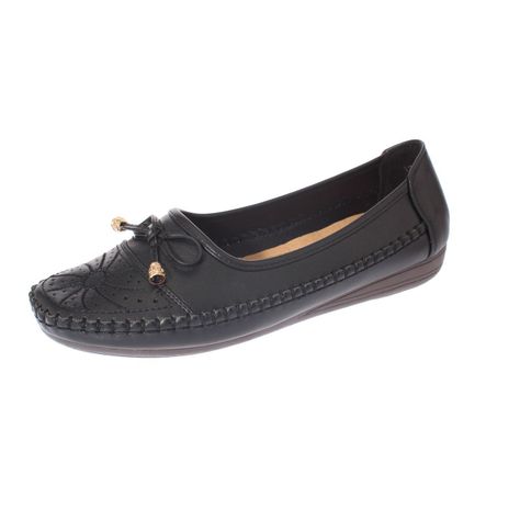 Mocasín Negro Vía Franca Mujer-0