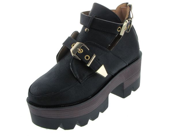 Botin Verano Negro Vía franca Mujer-0
