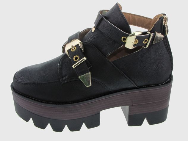 Botin Verano Negro Vía franca Mujer-1