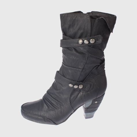 Bota Taco Negro Vía franca Mujer-1
